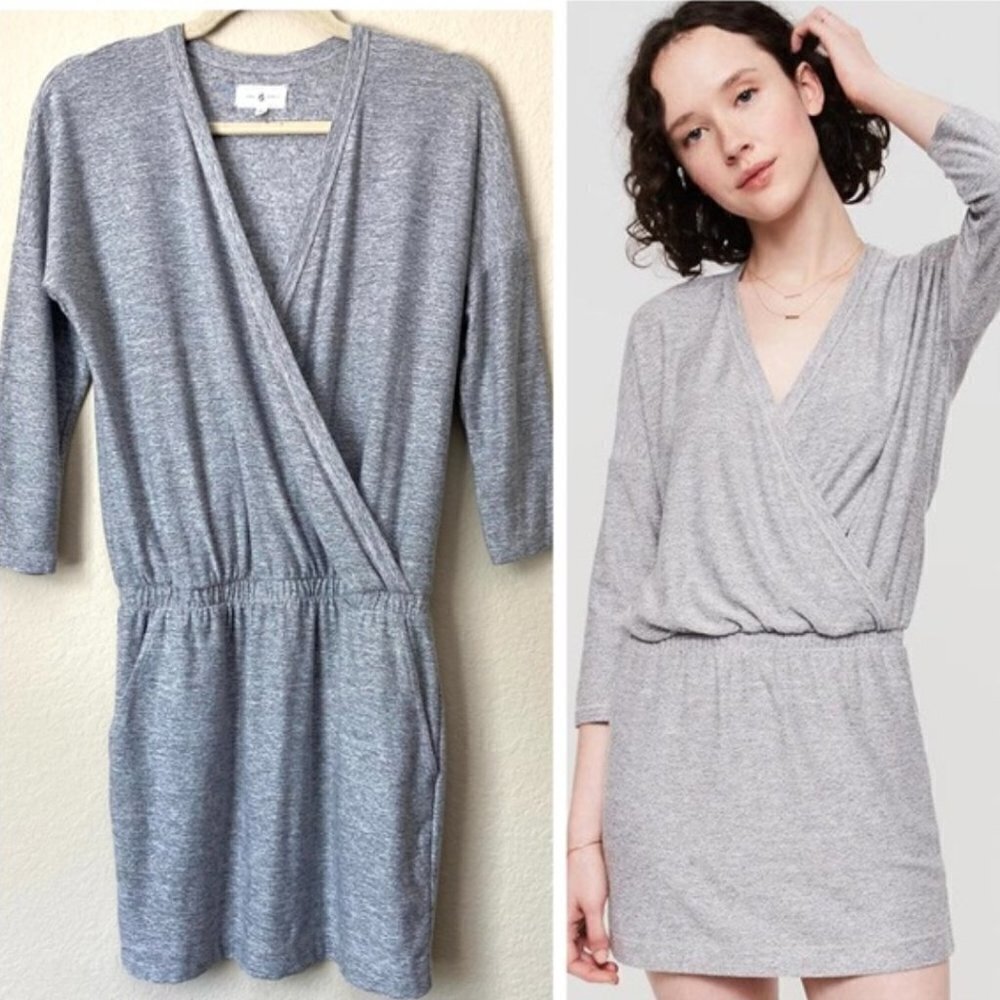 Lou & Grey Soft Marlknit Blouson Surplice Dress